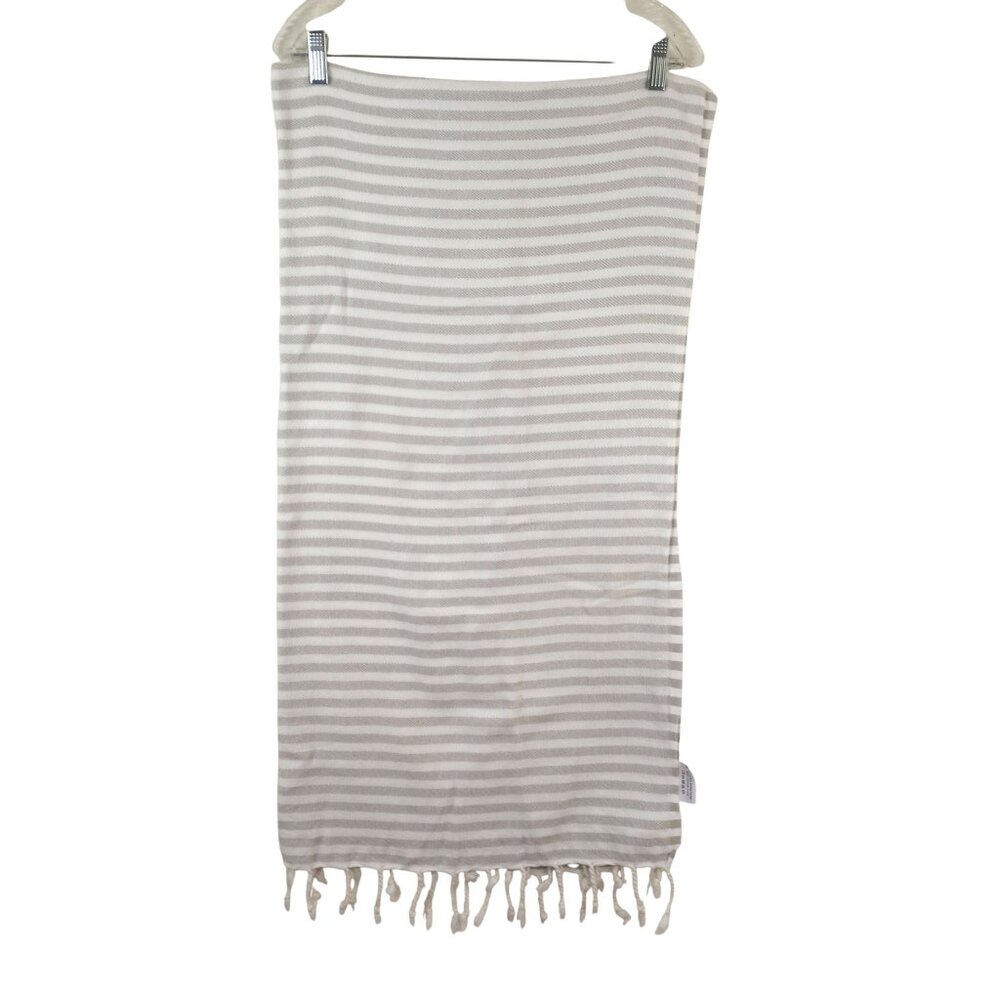 Turkish T Beach Candy Towel Silver Kiss Bath Scarf Sarong Fringe